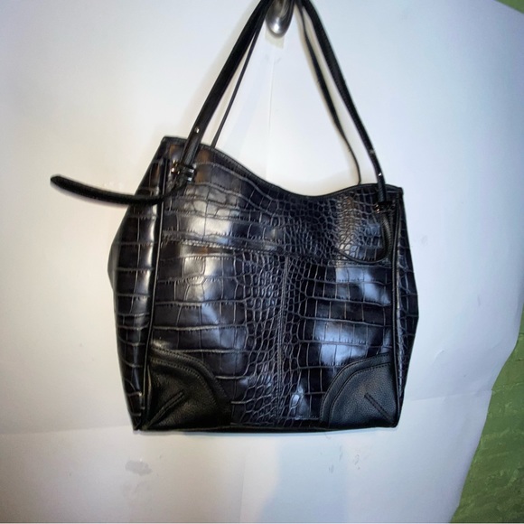 Franco Sarto moc Croc Faux leather shoulder tote handbag NWOT compartments lined - Picture 8 of 10